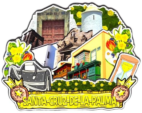 Orlaybar - Imán decorativo 3D de Santa Cruz de la Palma, Islas Canarias, España, para nevera, ciudad, viajes, recuerdo, regalos turísticos, hecho a mano, manualidades, decoración del hogar, 3793
