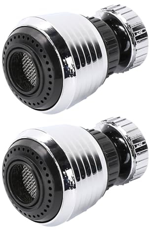 UILYNIU 2 Stück Wasserhahn Sieb, Schwenkbarer Wasserhahn Perlator mit 360° Drehfunktion (Silber)