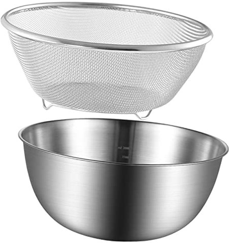 LALADEFIEE 1set Scolapasta e Ciotola Inossidabile Per e Preparazione Resistente e Facile
