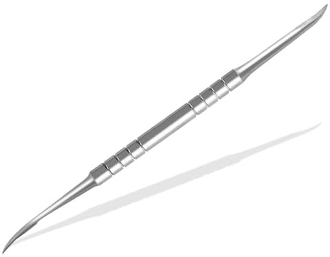 Premium Maniküre Nagelpflege Werkzeug - Nagelreiniger Cuticle Pusher als Doppelinstrument aus Edelstahl mit gebogenen Enden. Zum Reinigen der Fingernägel oder Fußnägel. Für Links- & Rechtshänder