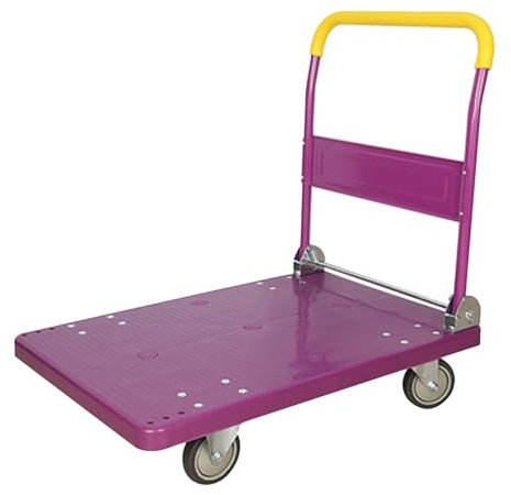 FFYUTING Carrello a pianale Leggero per traslochi, Camion con Piattaforma Pieghevole, Carrello a Spinta, Carrello di Servizio, Carrello a Mano con Piattaforma per traslochi