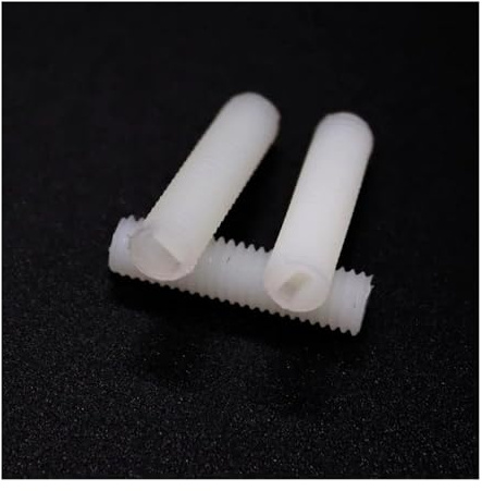 KSeSii 10/50 Stück M3 M4 M5 M6 M8 metrisches Gewinde, weiß, Nylon, Kunststoff, isoliert, geschlitzt, Flache Spitze, ohne Kopf, ohne Kopf, Madenschraube, Stellschraube(8mm,10pcs M6)