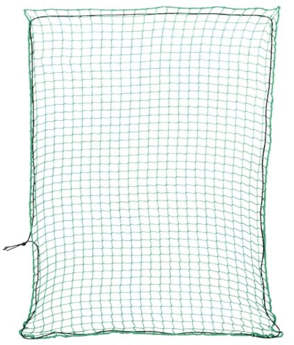 Gecheer Anhängernetz,Hängernetz Abdecknetz mit Gummiseil für Anhänger, Transportnetz Ladungssicherungsnetz Gepäcknetz Grün 3,5x3 m PP