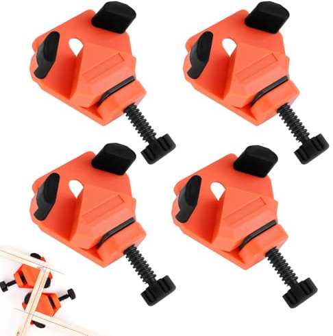 xiruiubao 4 Stück Winkelspanner 90 Grad, Verstellbarer Eckspanner Gehrungsklemme, Eckzwinge für Brettstärken von 1-22mm, Winkelzwinge für Holzarbeiten Bilderrahmen Staffelei