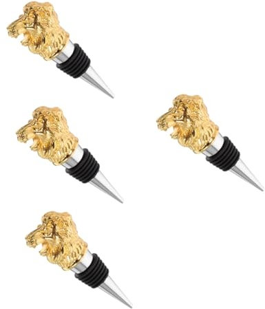 TOPPERFUN 4stücke Liquor Stopper Lion Weinverschluss Retro Flaschenverschluss Für Weinfeste Und Festliche Anlässe Bewahrt Die Frische Ihres