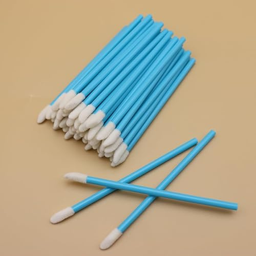 Nvzi 500 st engångs läppborste applikatorer, svarta läppstiftsapplikatorer, engångs nagelborstar, läppstift, glansstavar för smink, nagelkonst, målning, detaljborste (blå)