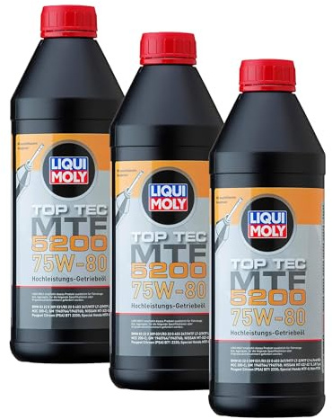 LIQUI MOLY Top Tec MTF 5200 75W-80 | 1 L | Getriebeöl | Hydrauliköl | Art.-Nr.: 20845, farblos (Packung mit 3)