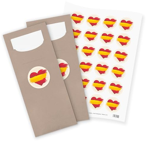 itenga 24x Bestecktaschen Pochetten aus Papier inkl. Serviette I Flagge Spanien I 8,2 cm x 20,0 cm I geeignet für spanische Anlässe, Mottopartys,Geburtstage