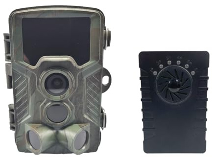 Berger & Schröter Wildkamera 4K, 256 GB, 32 MP, 940nm Black-LEDs, 0,3s Auslösegeschwindigkeit, Passwortschutz, Melder für Empfänger + Empfänger für Wildkamera
