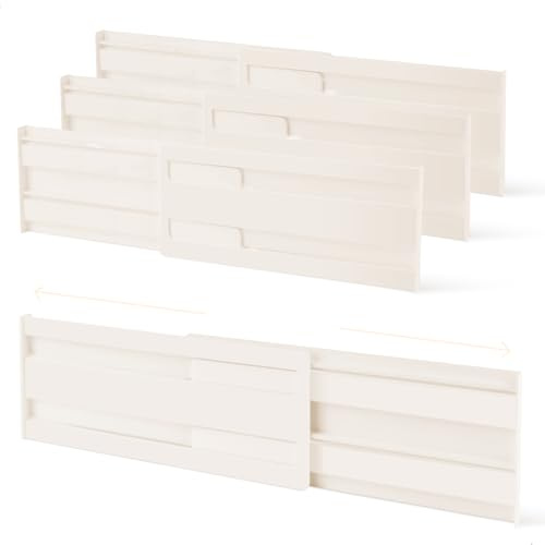 xtemtoamz Divisori per Cassetti, Regolabili Separatori per Cassetti, Divisori Cassetti Biancheria, Organizer per Cassetti Armadio per Cassettiera Camera da Letto Armadio Cucina 27,5-52 cm, 4 Pezzi