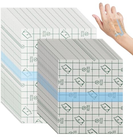 50 Pansements Transparents Imperméables 12x15 Cm – Film Protecteur Médical Pour Tatouage, Cicatrices, Douche – Bandage Adhésif Respirant, Hypoallergénique, Anti-Frottement – Usage Unique