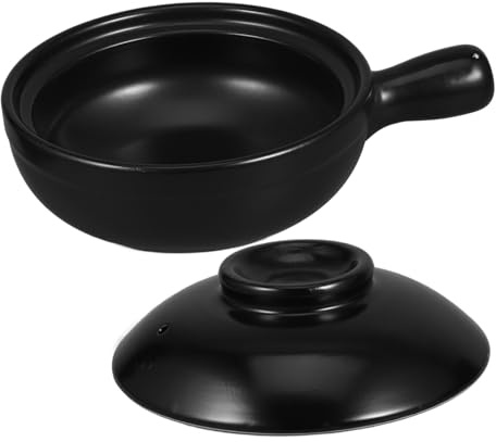 ULTECHNOVO Marmite Argile Avec Couvercle Marmite à Poignée Unique Cocotte Céramique Pour Soupes Et Riz