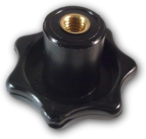 1x Sterngriffmutter mit Messing-Gewindebuchse - Sterngriff Rändelmutter mit Innengewinde (60 mm / M12)