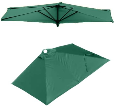 Replacement Rectangular Canopy for 5 Rib Patio Umbrella 2m 2.5m Wall Mounted Sunshade Cover Outdoor Garden Awning Parasol Fabric
