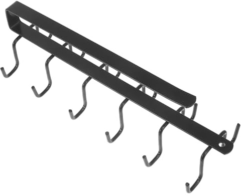 BAZEITFLOW Support de Rangement sous Étagère pour Tasses en Fer Noir | Perçage, Usage sous Placard, Rangement Suspendu pour Ustensiles et Ceintures Style Aléatoire