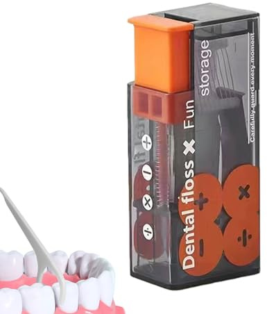 Filo interdentale da viaggio – Contenitore ricaricabile, con coperchio | superiore, a lunga durata, affidabile forma ergonomica, strumento discreto per l'igiene personale per adulti, bambini, dopo p