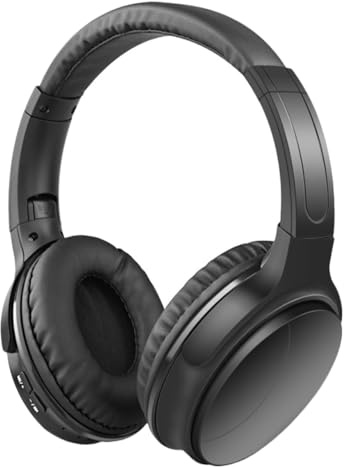 SEWACC Casque Audio sans Fil Pliable Noir Écouteurs sans Fil Tête Haute Casque de Sport Pliable Arceau Pivotant 180° pour Musique et Activité Sportive