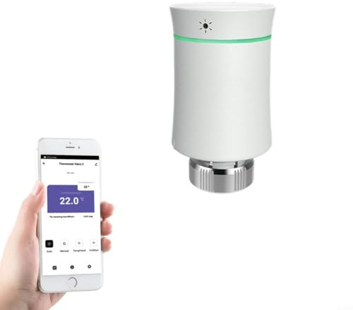CNANRNANC Thermostat intelligent de radiateur sans fil à économie d'énergie avec programmable 5 + 2 programmes, pour une vie intelligente pour l'application Tuya pour contrôle à distance du chauffage
