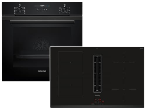 Siemens Set EQ527EA6BZ Set Backofen Deep Black Inox HB237GBB3 + Induktionskochfeldabzug ED851BS16E