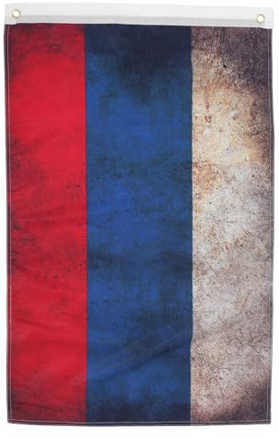 Milisten Drapeau Russe Polyester 60x90 Cm Décoratif Extérieur pour Jardin et Fêtes, Couleur Vintage Résistante la Décoloration, Drapeau National Sportif pour Déco Murale