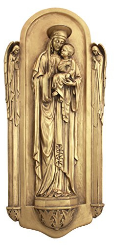Design Toscano EU34562 Wandrelief Die Jungfrau Benedetto aus Turin, Wandskulpturen, Andere, Gold, 1,75 x 6,5 x 20,5 cm