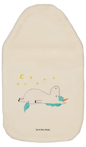 Mr. & Mrs. Panda Wärmflasche Einhorn Sternenhimmel - Geschenk, Einhorn Deko, Unicorn, Einhörner, Wärmflaschenbezug, Bettflasche, Wärmekissen,