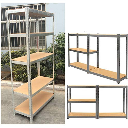 180cm x 90cm x 40cm 5 Tier Shelf, Steel & MDF Boltless Shelves, 875kg Total Capacity/175kg Per Shelf Garage shed Storage Shelving Units, 3 Year Warranty (Galvanized)
