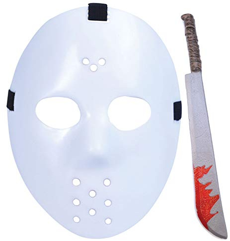 labreeze Horror Hockey Half Face Mask Jumbo Blooded Machete Halloween Horror Party Set