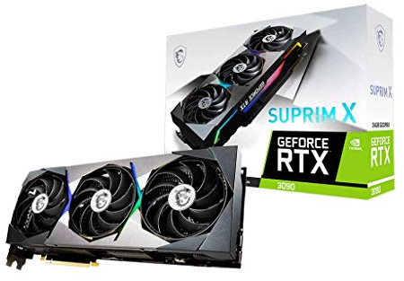 MSI Gaming GeForce RTX 3090 24GB GDRR6X 384-Bit HDMI/DP 1875 MHz Ampere Architecture OC Tarjeta gráfica (RTX 3090 Suprim X 24G)
