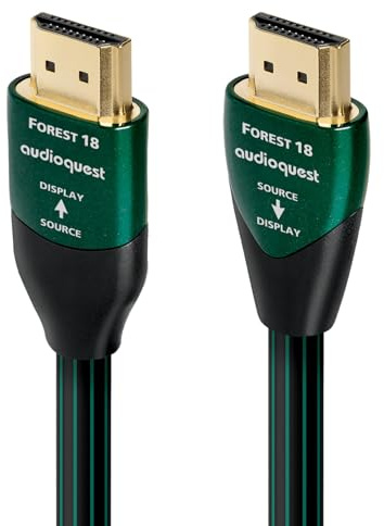 Câble HDMI 7,5 m AudioQuest Forest 18G Compatible avec 4K-8K pour Télévision, Console de jeu, Lecteur Blu-ray, Récepteur audio