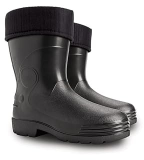 Agritrade AK Thermal Insulated Lightweight Durable EVA Wellies Men Wellingtons Rain Boots Non-Slip Soles Hunting Fishing Farm Work - Black (9 UK, numeric_9)
