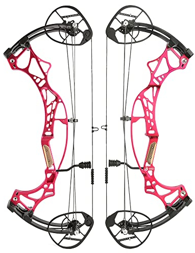 wolfman Bogenschießen Compoundbogen Set Erwachsene 30-70 lbs Einstellbar 355 FPS Hochgeschwindigkeits Jagdbogen Bogenfischen Compound Bogen und Pfeil Set mit Zubehör Rechtshänder (rot Bogen)