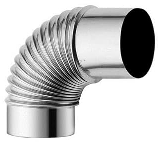 Edelstahl-Schornsteinrohr-Kamineinsatz 90-Grad-Winkel 60/70/80 mm für Outdoor-Camping-Holzöfen-Heizungs-Auspuffrohr (Color : 80mm, Size : China)