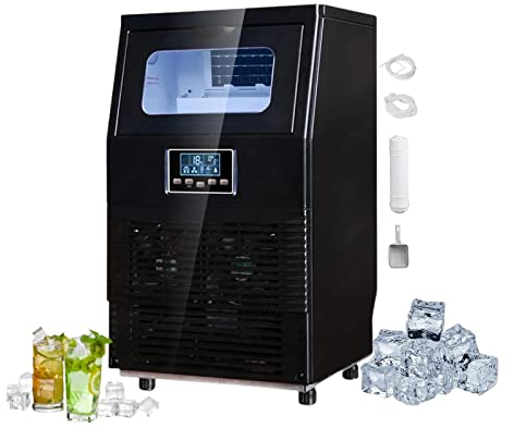 PanHuiWen Machine à glaçons Industrielle Machine a Glacons pour La Maison Pas Cher Réservoir de Glace de 4 kg Automatique éLectrique Compact Portable Machine à Glace 40 kg/24 h Café Au thé Au Lait