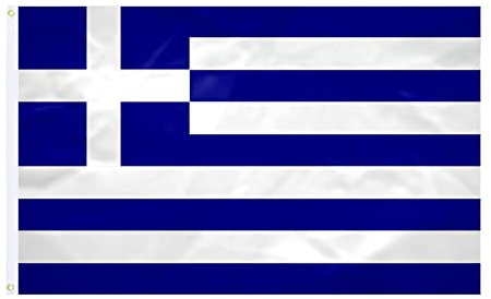 Drapeau Grece - 60x90cm - Tissu Renforcé - Couture Durable - Couleurs Vives - Drapeau Extérieur Intérieur - Oillets Intégrés - Drapeau National