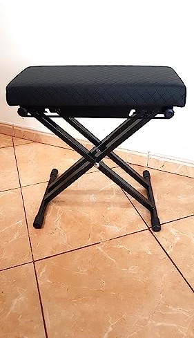 LIBEDOR Keyboardbank Doppelstrebe Piano Bank Keyboard Klavier Hocker 8X höhenverstellbar bis 140kg belastbar
