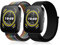 SeNool [2 Pack 22mm Correa para Amazfit Cheetah/Cheetah Pro/Amazfit Bip 5, Nylon Muñequeras para Amazfit GTR 4/GTR 3 Pro/GTR 3/GTR 2e - Negro+Arcoiris