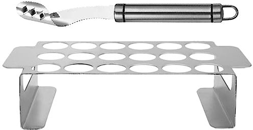 BESTonZON 1ensemble Set Outils Bbq Acier Support à Cuisse De Poulet Et Corer à Piment Pour Barbecue Pour Grillades De Et Cuisses De Poulet