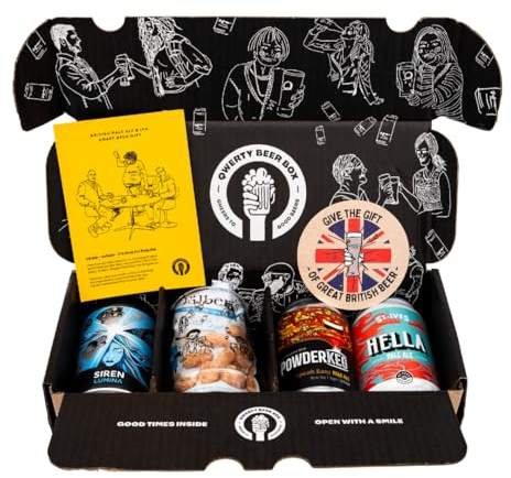 Premium Craft Beer Gift Pack - 3x330ml Craft Beer Cans Including IPA and other Pale Ales, Bespoke Branded Glass and Delicious Mr.Filberts Snack - Secret Santa gift and Christmas sorted