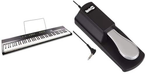 Rockjam 88 Key Digital Piano con teclas semi-ponderadas de tamaño completo, fuente de alimentación & Switter Pedal para pianos digitales y teclados electrónicos con interruptor de polaridad