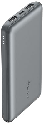 Belkin Cargador USB-C portátil de 20000mAH, batería Externa 20K con Puerto USB-C de Salida/Entrada, Power Bank con 2 Puertos USB-A y Cable USB-C a USB-A para iPhone, Galaxy, iPad - Gris Espacial