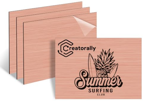 Creatorally 4 Pcs ABS Plastic Sheets, 30x20cm DIY Signs Sheet, Engravable Panel for Personalized Custom Sign, 1.3mm Thick Craft Cutting (Black on Matte Brushed Rose)