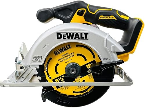 DEWALT DCS566 20V Circular Saw, 20V Cordless Brushless 6.5 Circular Saw (Bare Tool Only, Bulk Packed), Yellow