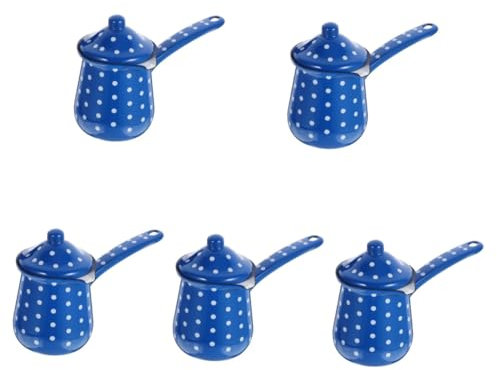 Garneck 5pcs Multi-use Enamel Pot Turkish Coffee Maker Large Capacity Wear-Resistant for Milk Tea Beverages