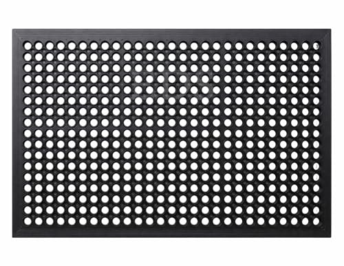 EDS Commercial Rubber Floor Mat Heavy Duty Large Outdoor Rubber Entrance Door Mat Anti Fatigue Non Slip Mats with Drainage Hole for Industrial Kitchen Restaurant Garage Garden (PACK OF 1, 90 x 60 CM)