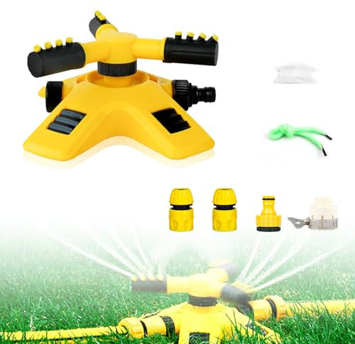 KINHARD Matériel D'arrosage pour Jardin, Rotation 360° Arroseur Jardin Diamètre Pulvérisation 8-10 m, Arrosage Automatique pour Jardin 12 Trous, Angle Réglable, pour Jardins, Fermes