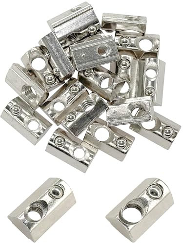 24 PCS Half Round T Slot Nuts with Roll-in Spring Ball for Disasembly of 4040 Series Aluminum Track