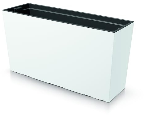 DIKEL Fioriera 77x23x40cm Plastica | Resistant AI A | Balcone e Interni | Design Elegante | Bianco