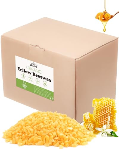 BOYUJK Yellow Beeswax Pellets, Organic Beeswax for Candle Making, Beeswax Pellets for Body, Skin Care DIY, Lip Balm and Soap Making Supplies (2270g, Yellow)