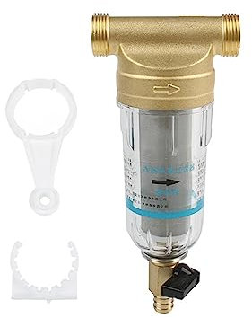 Filtro osmosi inversa, Pre-filtro dell'acqua in acciaio inossidabile, purificatore frontale con manometro, controlavaggio in rame for rimuovere il tubo di sedimenti di ruggine Detergente for bevande i